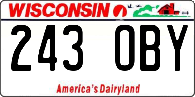 WI license plate 243OBY