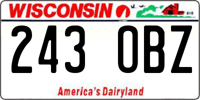 WI license plate 243OBZ