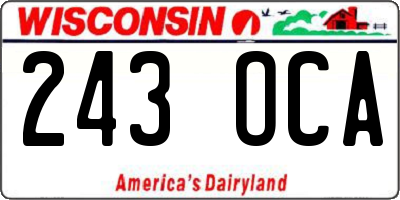 WI license plate 243OCA