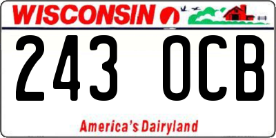 WI license plate 243OCB