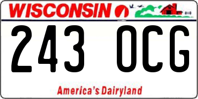 WI license plate 243OCG