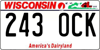 WI license plate 243OCK