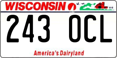 WI license plate 243OCL