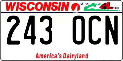 WI license plate 243OCN
