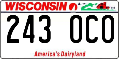 WI license plate 243OCO