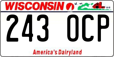 WI license plate 243OCP