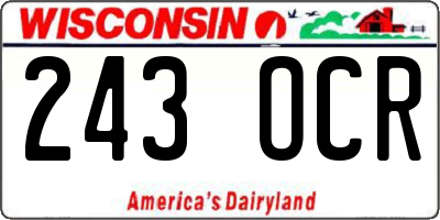 WI license plate 243OCR