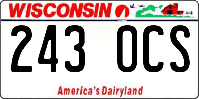 WI license plate 243OCS