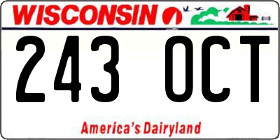 WI license plate 243OCT
