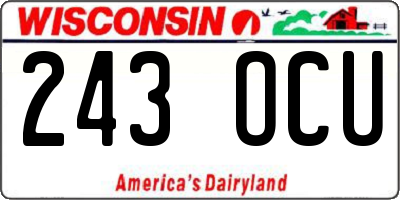WI license plate 243OCU