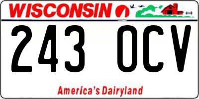 WI license plate 243OCV