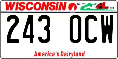 WI license plate 243OCW