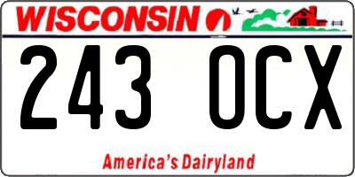 WI license plate 243OCX