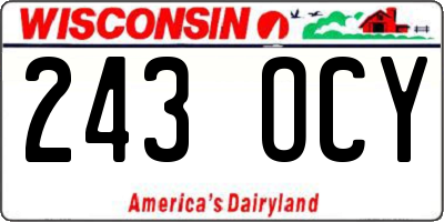 WI license plate 243OCY