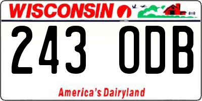 WI license plate 243ODB