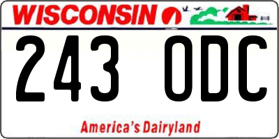 WI license plate 243ODC