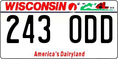 WI license plate 243ODD