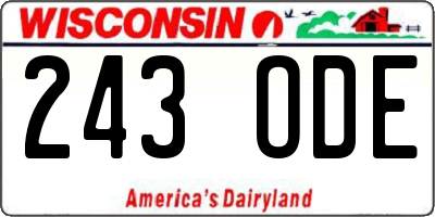WI license plate 243ODE