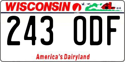 WI license plate 243ODF