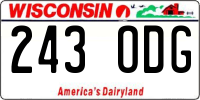 WI license plate 243ODG
