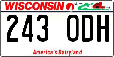 WI license plate 243ODH