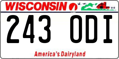 WI license plate 243ODI