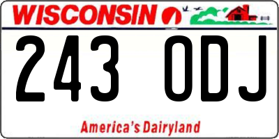 WI license plate 243ODJ