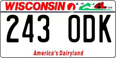 WI license plate 243ODK
