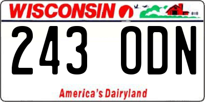 WI license plate 243ODN