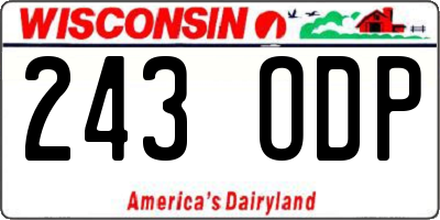 WI license plate 243ODP