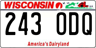 WI license plate 243ODQ