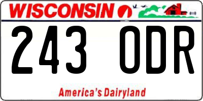 WI license plate 243ODR