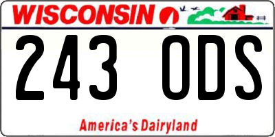 WI license plate 243ODS
