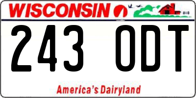 WI license plate 243ODT