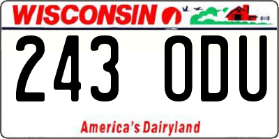 WI license plate 243ODU