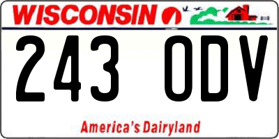 WI license plate 243ODV