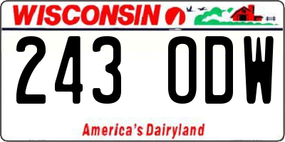WI license plate 243ODW