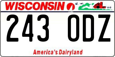 WI license plate 243ODZ