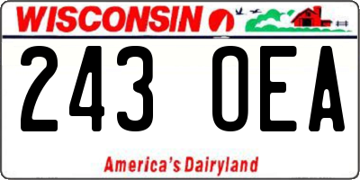 WI license plate 243OEA