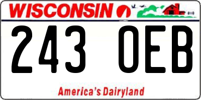 WI license plate 243OEB