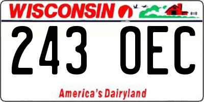WI license plate 243OEC