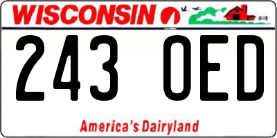 WI license plate 243OED