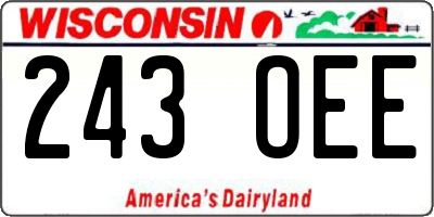 WI license plate 243OEE