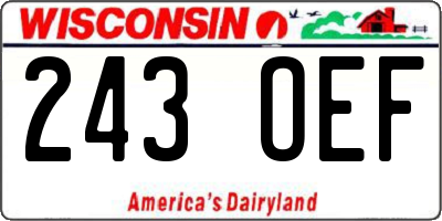 WI license plate 243OEF
