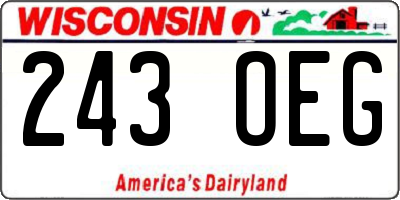 WI license plate 243OEG
