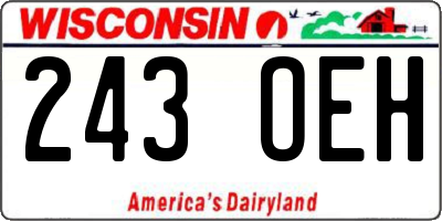 WI license plate 243OEH