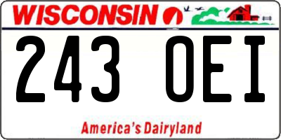 WI license plate 243OEI