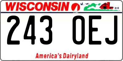 WI license plate 243OEJ