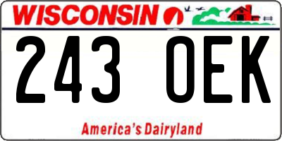 WI license plate 243OEK