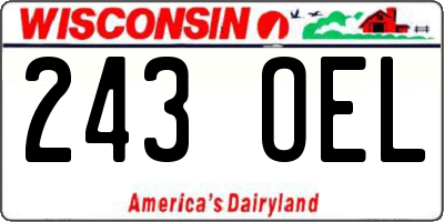 WI license plate 243OEL